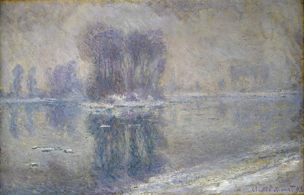 Gelo no Siene em Bennecourt (Claude Monet) - Reprodução com Qualidade Museu
