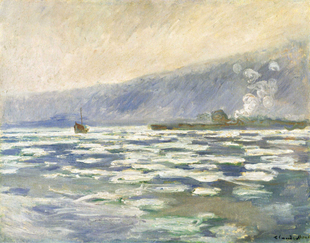 Gelo, Lock Port Villez (Claude Monet) - Reprodução com Qualidade Museu