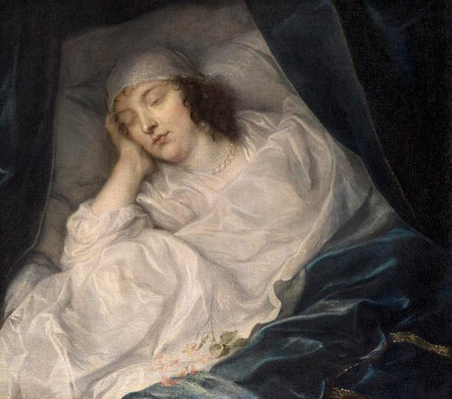 Venetia, Lady Digby, em seu leito de morte (Anthony van Dyck) - Reprodução com Qualidade Museu