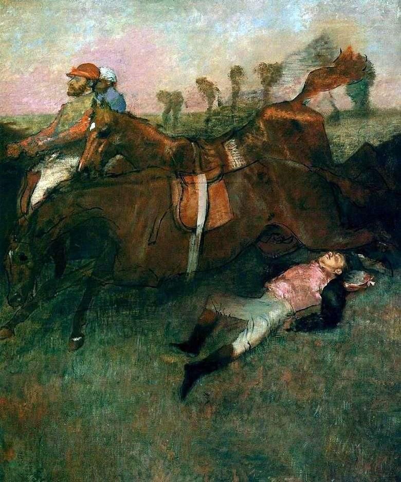 Scene From The Steeplechase - The Fallen Jockey (Edgar Degas) - Reprodução com Qualidade Museu