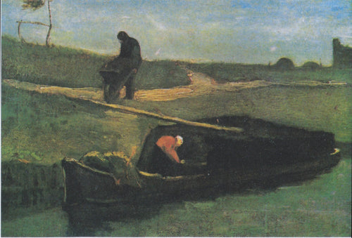 Barco de turfa com duas figuras (Vincent Van Gogh) - Reprodução com Qualidade Museu