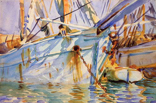 Em um porto levantino (John Singer Sargent) - Reprodução com Qualidade Museu