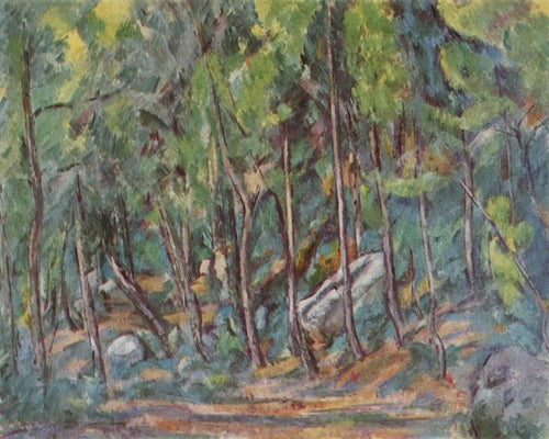 Na floresta de Fontainbleau (Paul Cézanne) - Reprodução com Qualidade Museu