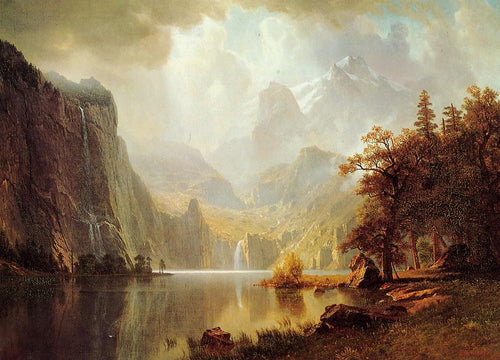 Nas montanhas (Albert Bierstadt) - Reprodução com Qualidade Museu