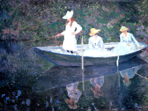 No Barco Norvegienne em Giverny (Claude Monet) - Reprodução com Qualidade Museu