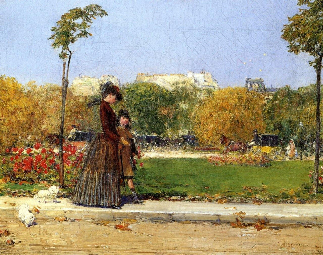 No Parque, Paris (Childe Hassam) - Reprodução com Qualidade Museu