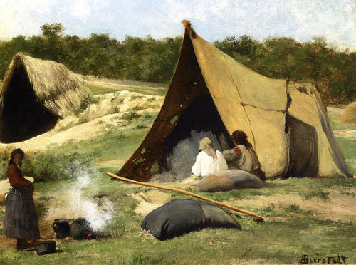 Acampamento indiano (Albert Bierstadt) - Reprodução com Qualidade Museu