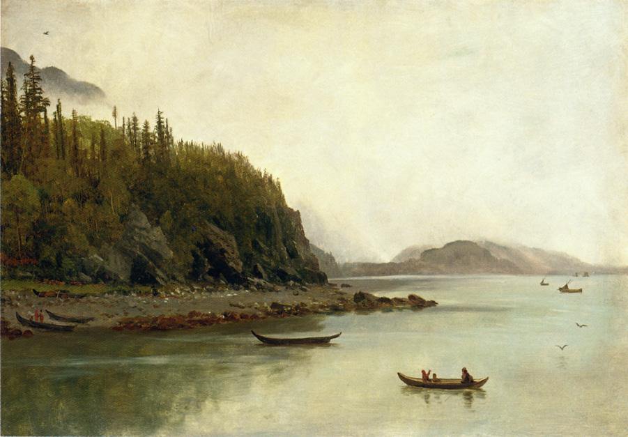 Índios pescando (Albert Bierstadt) - Reprodução com Qualidade Museu
