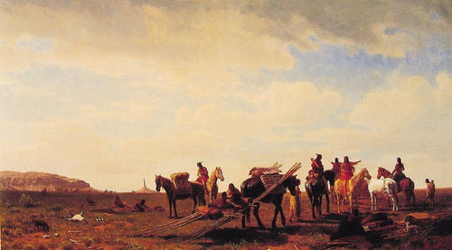 Índios viajando perto de Fort Laramie (Albert Bierstadt) - Reprodução com Qualidade Museu