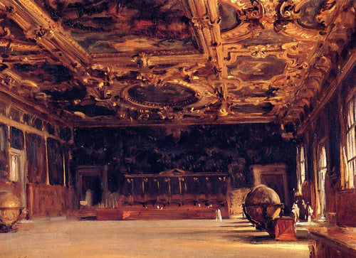 Interior do Palácio Ducal (John Singer Sargent) - Reprodução com Qualidade Museu