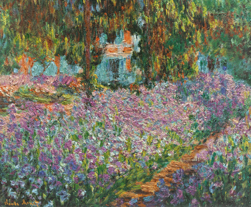 Jardim de íris no jardim (Claude Monet) - Reprodução com Qualidade Museu