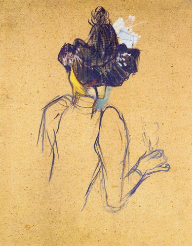 Jane Avril vista de trás (Henri de Toulouse-Lautrec) - Reprodução com Qualidade Museu