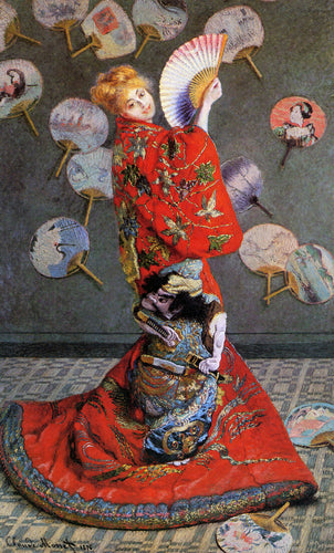 Madame Monet On Costume Japonês (Claude Monet) - Reprodução com Qualidade Museu