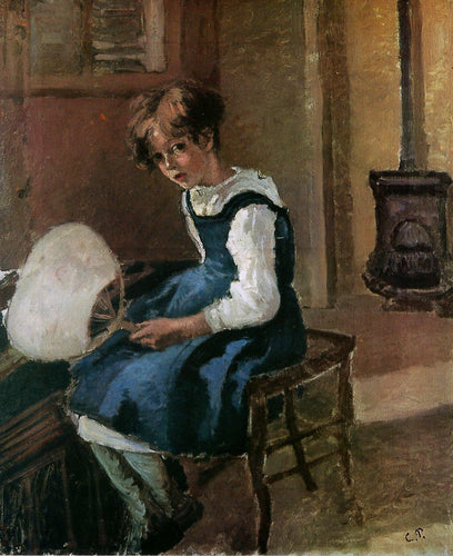Jeanne segurando um leque (Camille Pissarro) - Reprodução com Qualidade Museu