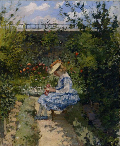 Jeanne no jardim, Pontoise (Camille Pissarro) - Reprodução com Qualidade Museu