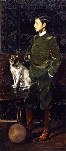 Juaquin Sorolla Garcia e seu cachorro (Joaquin Sorolla) - Reprodução com Qualidade Museu