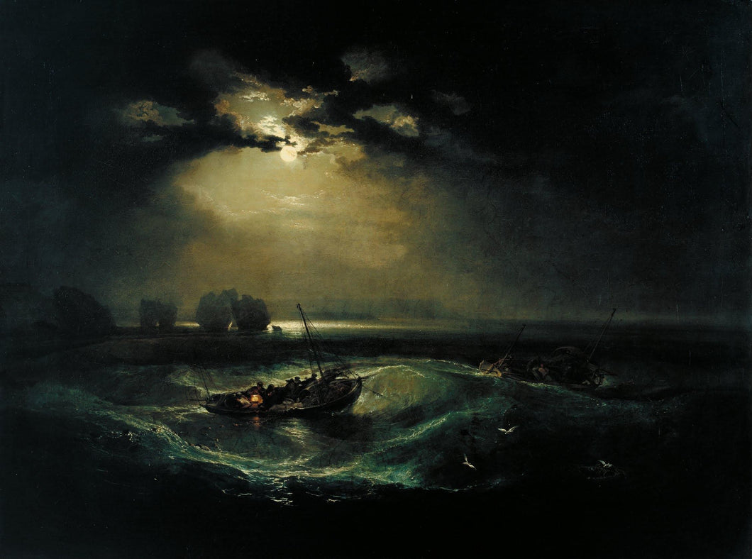 Pescadores no mar (Joseph Mallord William Turner) - Reprodução com Qualidade Museu