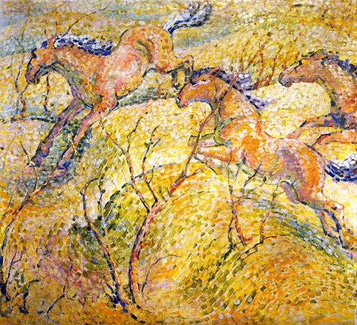 Cavalos de Salto (Franz Marc) - Reprodução com Qualidade Museu