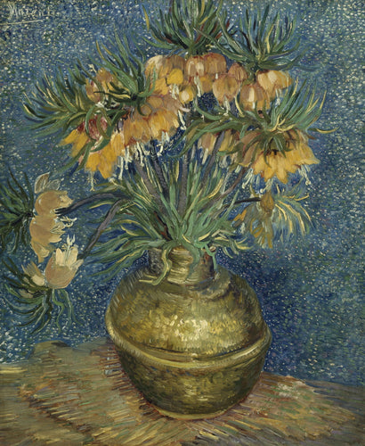 Imperials da coroa em um vaso de cobre (Vincent Van Gogh) - Reprodução com Qualidade Museu