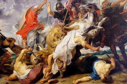 The Lion Hunt (Peter Paul Rubens) - Reprodução com Qualidade Museu