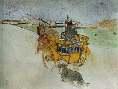 La Charrette Anglaise The English Dog Cart (Henri de Toulouse-Lautrec) - Reprodução com Qualidade Museu
