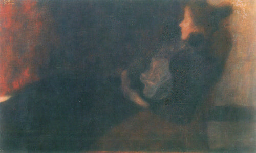 Lady By The Fireplace (Gustav Klimt) - Reprodução com Qualidade Museu
