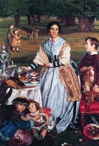 Lady Fairbairn com seus filhos