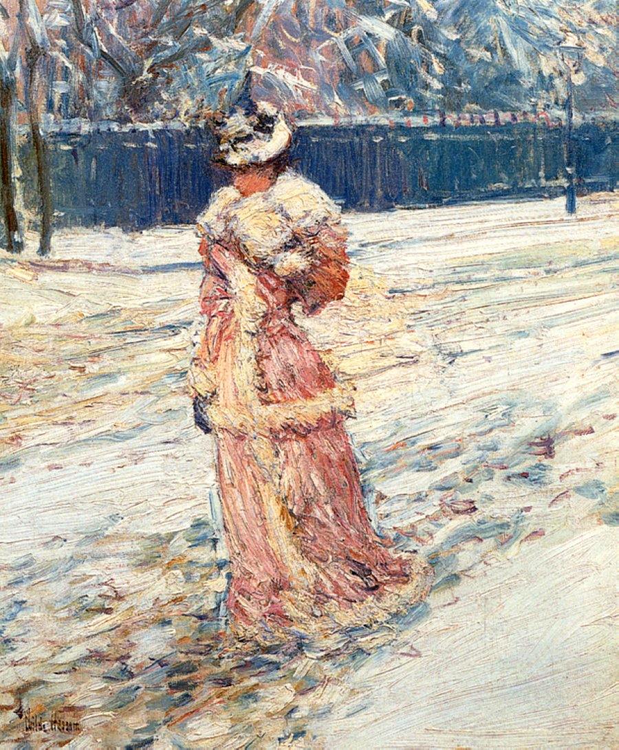 Lady In Pink (Childe Hassam) - Reprodução com Qualidade Museu