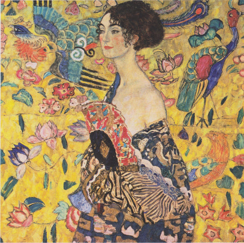 Lady With Fan (Gustav Klimt) - Reprodução com Qualidade Museu