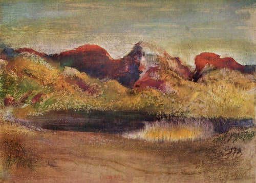 Lago e montanhas (Edgar Degas) - Reprodução com Qualidade Museu