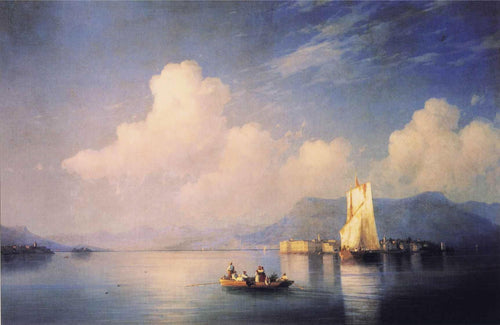 Lago Maggiore à noite (Ivan Aivazovsky) - Reprodução com Qualidade Museu