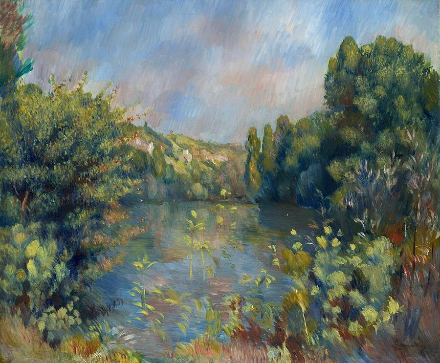 Paisagem à beira do lago (Pierre-Auguste Renoir) - Reprodução com Qualidade Museu