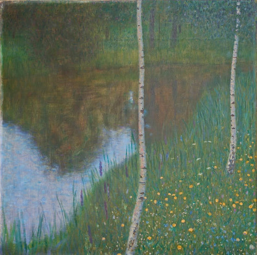 Lago com árvores de vidoeiro (Gustav Klimt) - Reprodução com Qualidade Museu