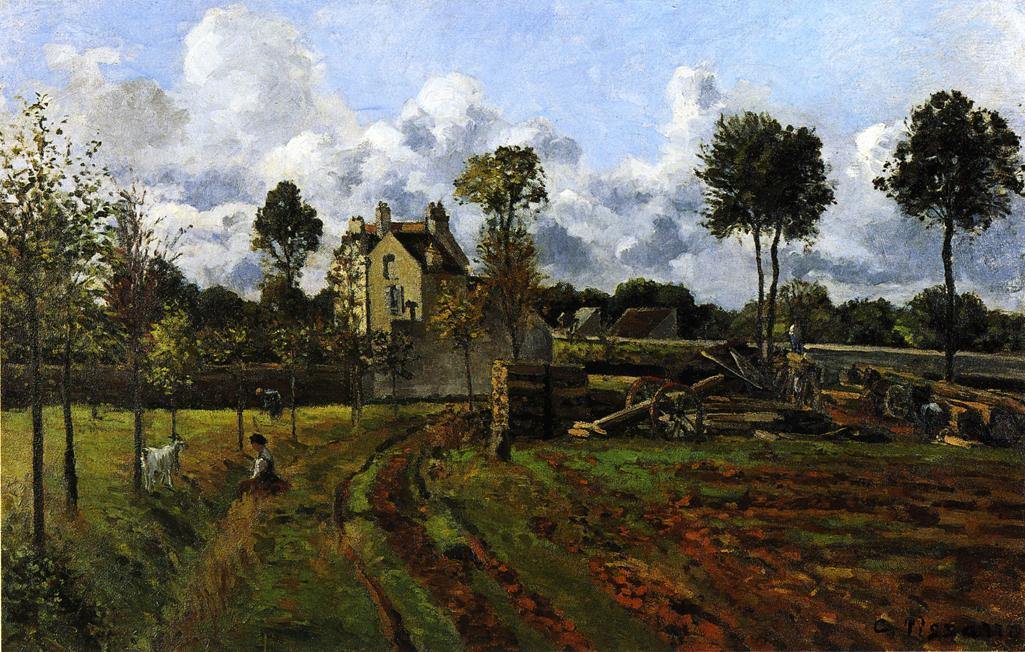 Paisagem em Pontoise (Camille Pissarro) - Reprodução com Qualidade Museu