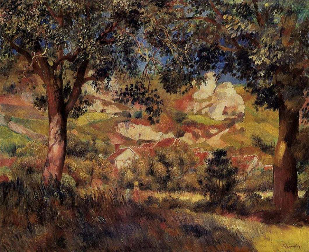 Paisagem em La Roche-Guyon (Pierre-Auguste Renoir) - Reprodução com Qualidade Museu