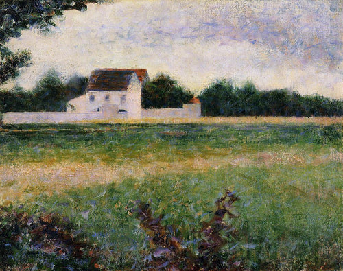 Paisagem na Ile-de-France (Georges Seurat) - Reprodução com Qualidade Museu