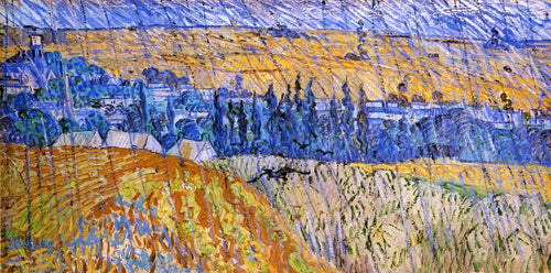 Paisagem na chuva (Vincent Van Gogh) - Reprodução com Qualidade Museu