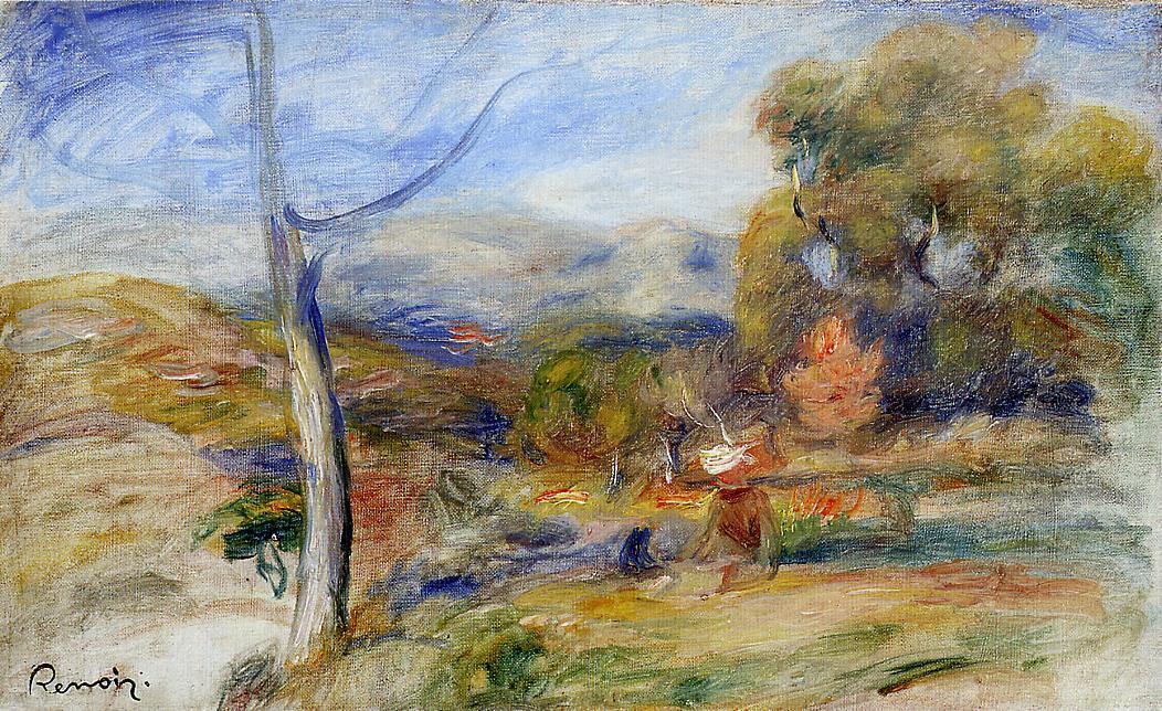 Paisagem perto de Cagnes (Pierre-Auguste Renoir) - Reprodução com Qualidade Museu