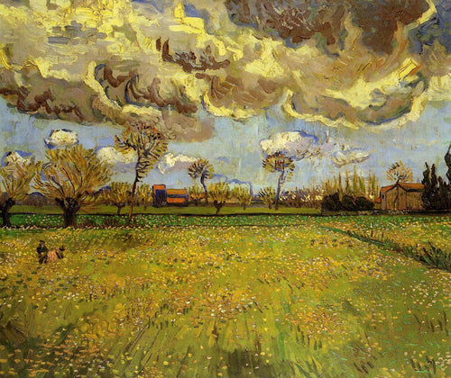 Paisagem sob um céu tempestuoso (Vincent Van Gogh) - Reprodução com Qualidade Museu