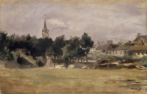 Paisagem com uma igreja da aldeia (Edouard Manet) - Reprodução com Qualidade Museu