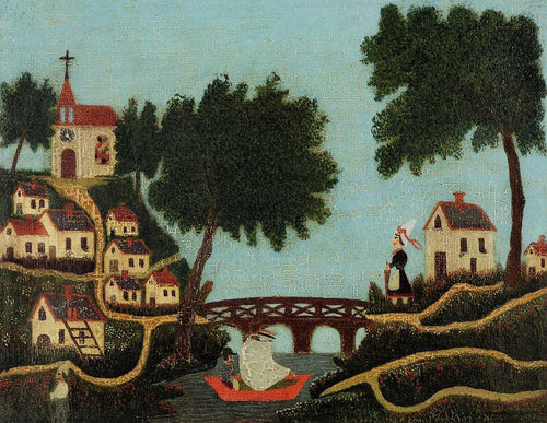 Paisagem com ponte (Henri Rousseau) - Reprodução com Qualidade Museu