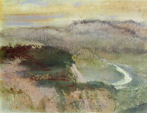 Paisagem com colinas (Edgar Degas) - Reprodução com Qualidade Museu