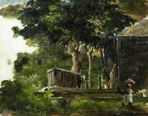 Paisagem com casa na floresta em Saint Thomas, Antilhas (Camille Pissarro) - Reprodução com Qualidade Museu