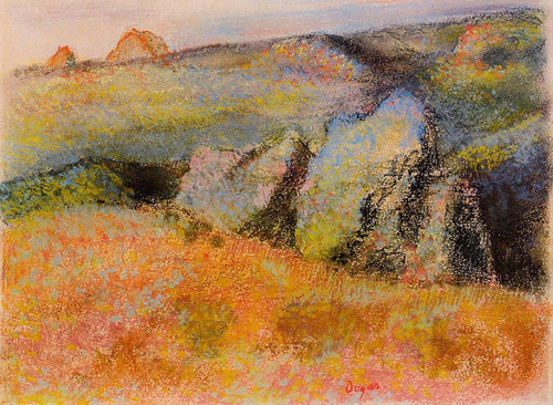 Paisagem com rochas (Edgar Degas) - Reprodução com Qualidade Museu