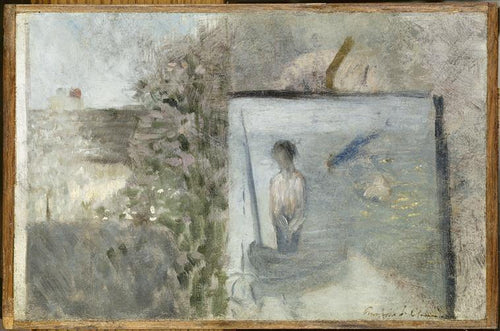 Paisagem com pecadores Puvis De Chava (Georges Seurat) - Reprodução com Qualidade Museu