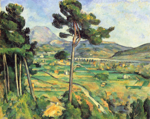 Monte Sainte-Victoire e o viaduto do Vale do Arc River (Paul Cézanne) - Reprodução com Qualidade Museu