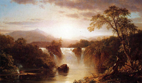Paisagem com Cachoeira (Frederic Edwin Church) - Reprodução com Qualidade Museu