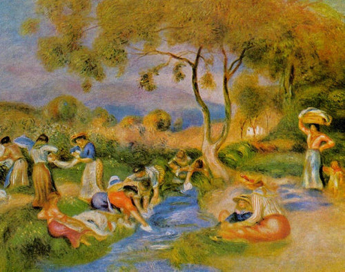 Lavanderias em Cagnes (Pierre-Auguste Renoir) - Reprodução com Qualidade Museu