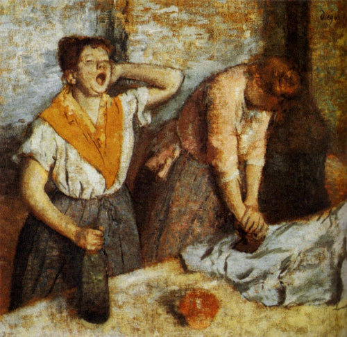 Garotas da lavanderia passando a ferro (Edgar Degas) - Reprodução com Qualidade Museu