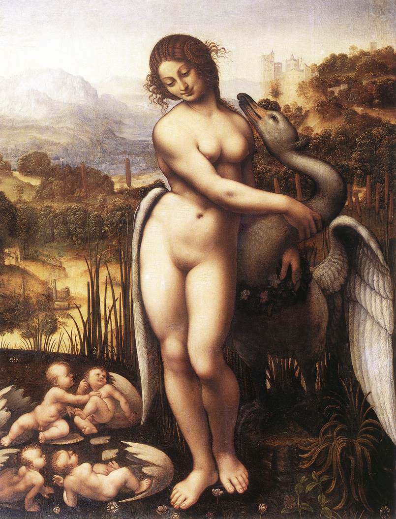Leda e o cisne (Leonardo da Vinci) - Reprodução com Qualidade Museu